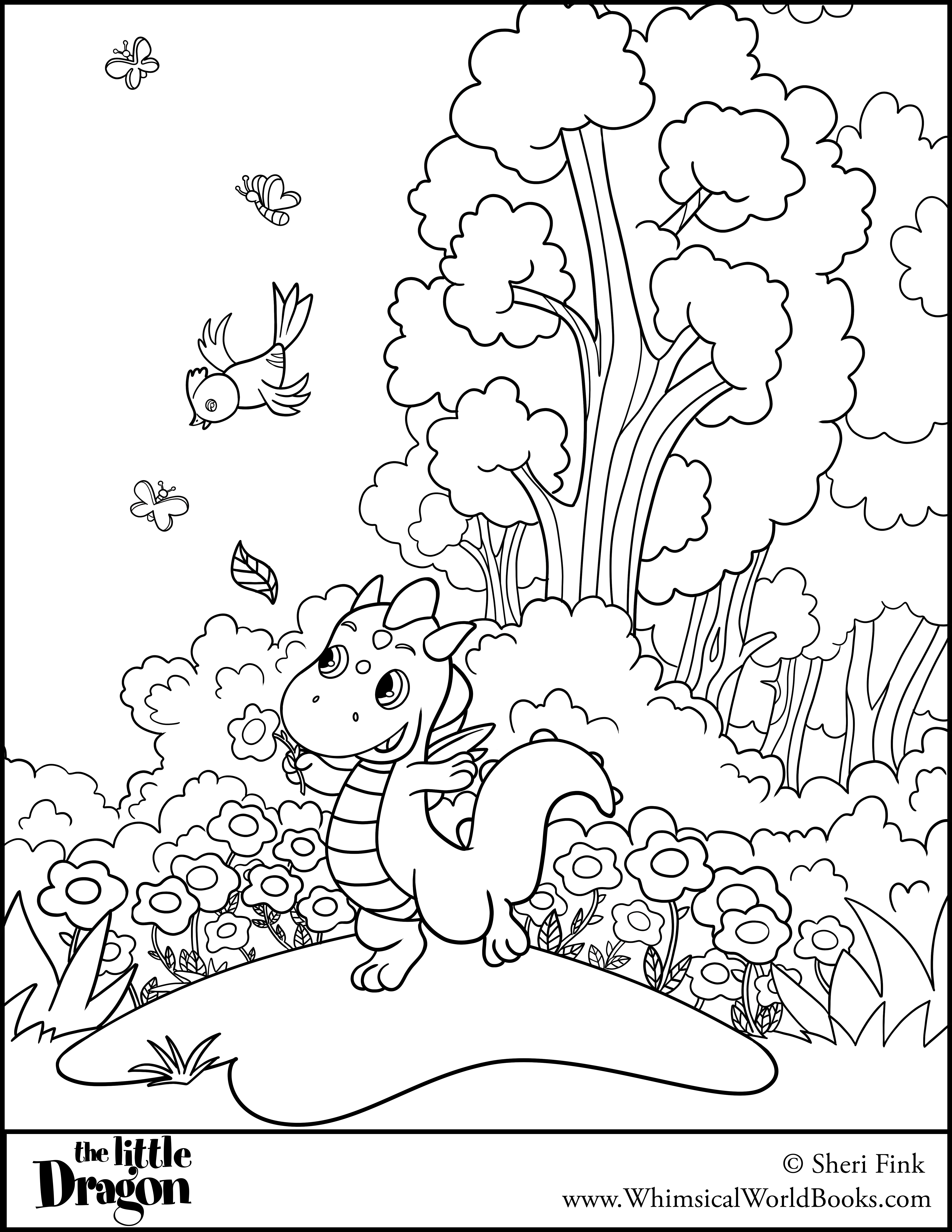 The Little Dragon Coloring Page 1